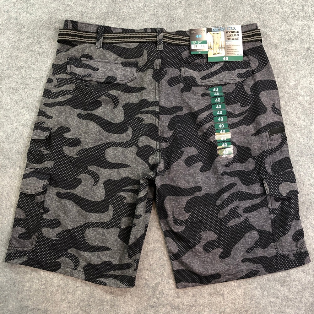 Iron Co. Hybrid Cargo Short Mens Shorts 40x11 Camo Camouflage Stretch 34